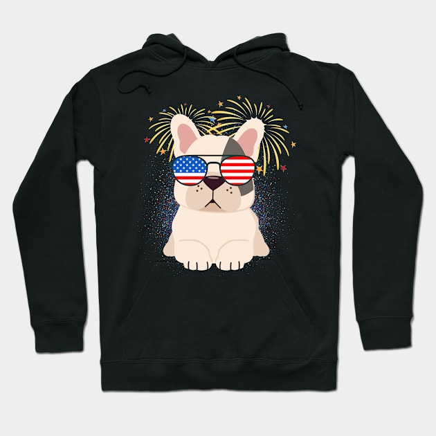 Cool Dog USA flag Patriotic 4th July independence day coolest shirt for july forth Hoodie by BoogieCreates